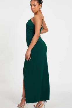 Maxi Dresses*Quiz Petite Ruched Maxi Dress Green