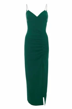 Maxi Dresses*Quiz Petite Ruched Maxi Dress Green