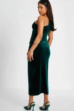 Bodycon Dresses*Quiz Petite Velvet Midaxi Dress Green