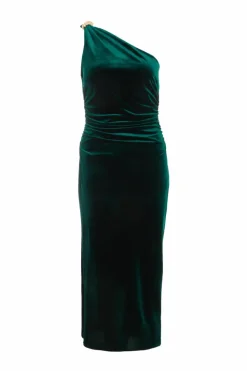 Bodycon Dresses*Quiz Petite Velvet Midaxi Dress Green