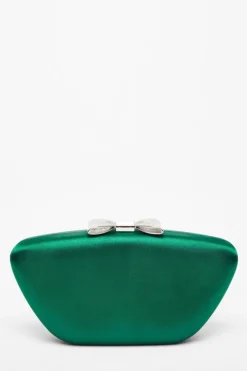Handbags|Clutch Bags*Quiz Satin Bow Box Bag Green