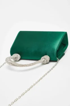 Handbags*Quiz Satin Top Handle Bag Green