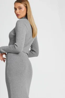 Jumpers*Quiz Knit Turtle Neck Jumper Grey