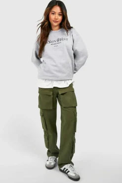 Up To 80% Off Winter Warmers|Sweatshirts*boohoo Ye Saint West Slogan Oversized Sweatshirt grey marl