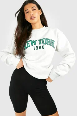 Sweatshirts|Hoodies & Sweatshirts*boohoo Tall New York Printed Sweatshirt grey