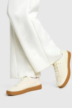 Trainers*boohoo Gum Sole Lace Up Trainers beige