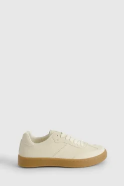 Trainers*boohoo Gum Sole Lace Up Trainers beige