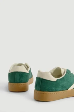 Trainers*boohoo Gum Sole Lace Up Trainers dark green