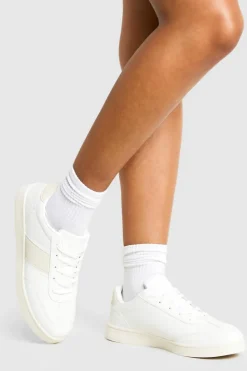 Trainers*boohoo Gum Sole Stripe Trainers white_sand