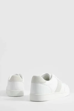Trainers*boohoo Gum Sole Stripe Trainers white_sand