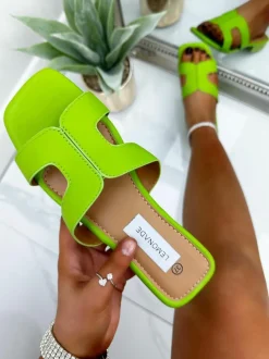 Sandals*Love Lemonade H Cut Out Sliders Lime