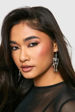Earrings*boohoo Halloween Skeleton Earrings silver