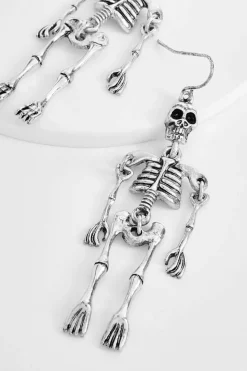Earrings*boohoo Halloween Skeleton Earrings silver