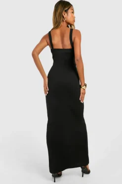 Bodycon Dresses*boohoo Halter Rib Maxi Dress black
