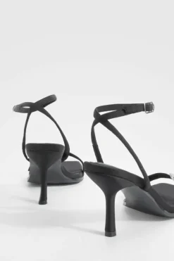 Heels*boohoo Hammered Buckle 2 Part Heels black