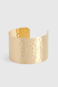 Bracelets*boohoo Hammered Cuff Bangle gold