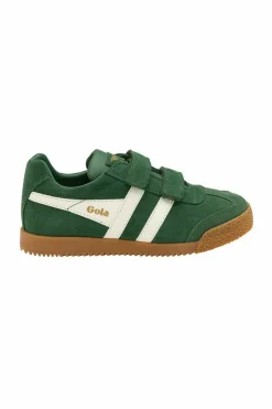 Trainers*Gola Harrier Strap' Kids Suede Strap Trainers Green