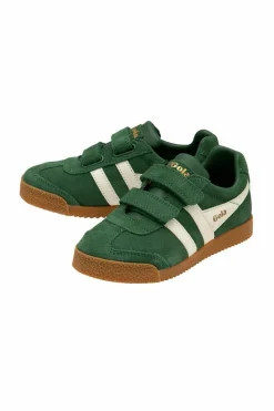 Trainers*Gola Harrier Strap' Kids Suede Strap Trainers Green