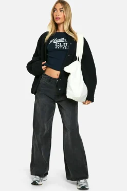 Long Sleeve Tops*boohoo Health Club Retreat Long Sleeve Top navy