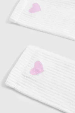 Tights & Socks|Tights & Socks*boohoo Heart Detail Single Sock pink
