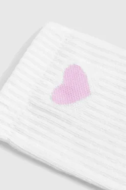 Tights & Socks|Tights & Socks*boohoo Heart Detail Single Sock pink