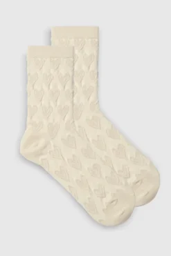 Tights & Socks|Tights & Socks*boohoo Heart Pattern Socks cream