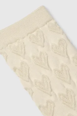 Tights & Socks|Tights & Socks*boohoo Heart Pattern Socks cream