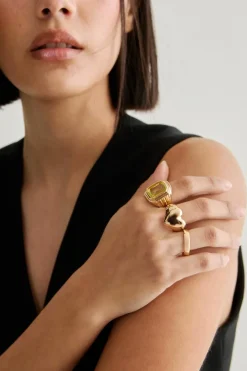 Rings*NastyGal Heart Ring Pack gold