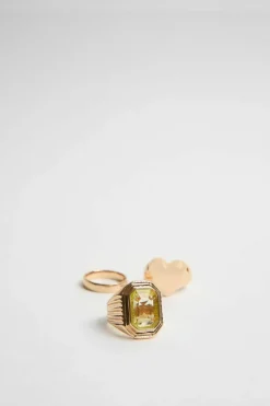 Rings*NastyGal Heart Ring Pack gold
