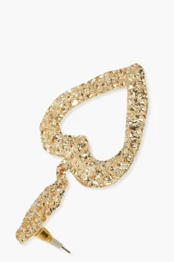 Statement Earrings|Earrings*boohoo Heart Shaped Textured Statement Earrings gold