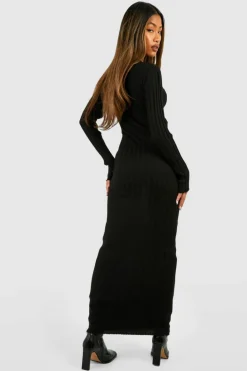 Jumper Dresses|Jumper Dresses*boohoo Heavy Rib Knitted Maxi Dress black