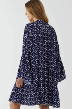 Smock Dresses*Blue Vanilla High Low Smock Dress Dark Blue