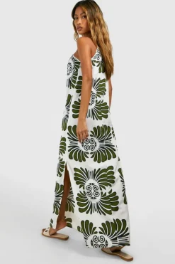 Smock Dresses|Maxi Dresses*boohoo High Neck Patterned Maxi Dress ivory