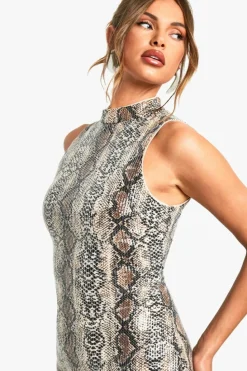 Maxi Dresses|Dresses*boohoo High Neck Snake Sequin Maxi Dress cream