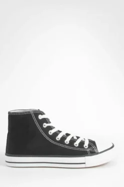 Trainers*boohoo High Top Lace Up Trainers black