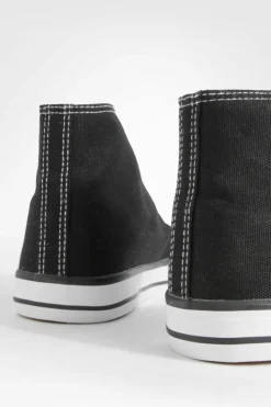 Trainers*boohoo High Top Lace Up Trainers black
