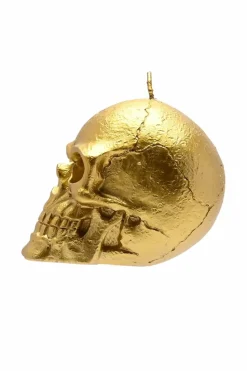 Candles & Diffusers|Candles*The Novelties Company Hocus Pocus Halloween Gold Skull Shaped Candle Multi