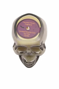 Candles & Diffusers|Candles*The Novelties Company Hocus Pocus Smoked Glass Skull Candle with Haunted House Fragrance Multi