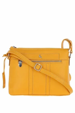 Shoulder Bags*Ashwood Leather Honey' Medium Real Leather Shoulder Bag Yellow