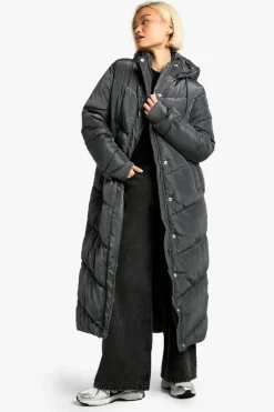 Up To 80% Off Winter Warmers|Puffer Jackets*boohoo Hooded Maxi Length Puffer dark grey