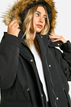 Up To 80% Off Winter Warmers|Parkas*boohoo Hooded Pocket Detail Parka black