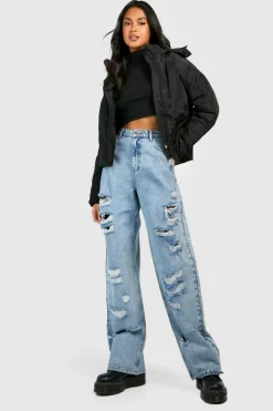 Up To 80% Off Winter Warmers|Puffer Jackets*boohoo Hooded Puffer Jacket black