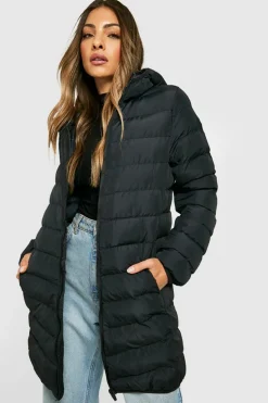 Up To 80% Off Winter Warmers|Puffer Jackets*boohoo Hooded Puffer Jacket black