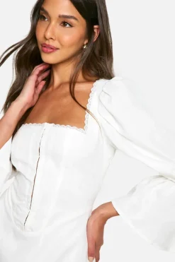 Bodycon Dresses*boohoo Hook & Eye Corset Dress white