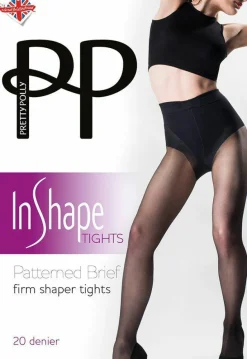 Tights & Socks|Tights & Socks*Pretty Polly In Shape 20 Denier Patterned Brief Firm Shaper Tights - Nude