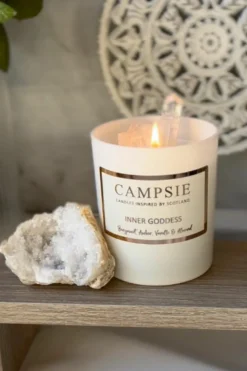 Candles & Diffusers|Candles*CAMPSIE Candles Inner Goddess - Quartz Crystal Candle - Bergamot & Amber White