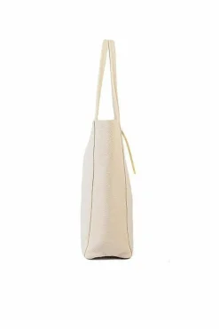 Tote Bags*Sostter Pebbled Leather Tote Shopper | BYAXY Ivory