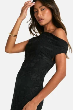 Maxi Dresses*boohoo Jacquard Floral Twist Strap Maxi Dress black