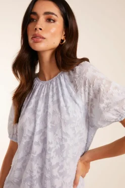 Smock Dresses*Blue Vanilla Jacquard Smock Mini Dress Light Blue