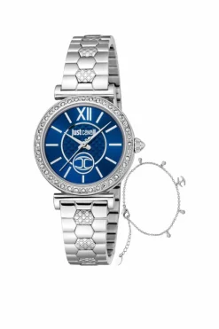 Watches*Just Cavalli JC1L273M0045 Varenna 30mm Quartz Watch Silver